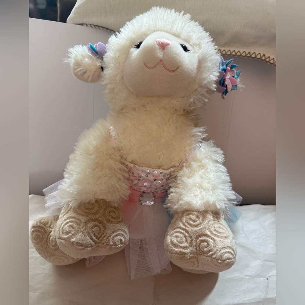 HTF Build-A-Bear Retired Vanilla Swirls Lamb in Ballerina Costume 17" Plush
